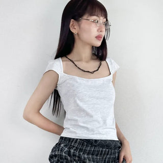 Ribonette Square Neck Short Sleeve T-shirt