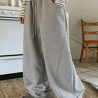 Jikia Cut-out Elastic Waist Wide Pants