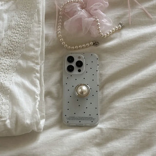 [Set] Dotty Love Black Translucent Phone Case Set