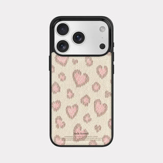 Lovely leopard fabric iPhone 18 Pro Galaxy Epoxy Black Bumper Case