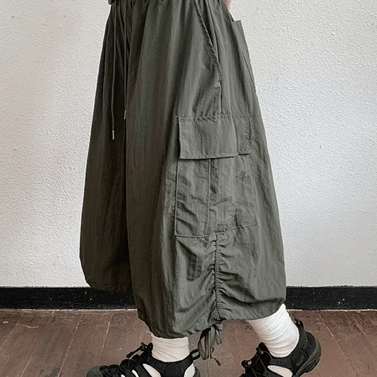 Aoli Elastic Nylon Cargo Bermuda Shorts