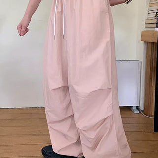 Luh Banding Nylon String Parachute Pants