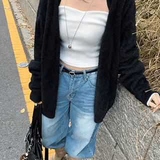 Hair Over Cardigan