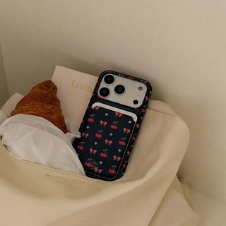 Cherry Cuddle Pattern MagSafe Card Slot Wallet Pocket Case