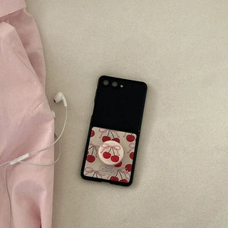 Ribbon Cherry Galaxy MagSafe Zflip Fold 8 Black Bumper Phone Case