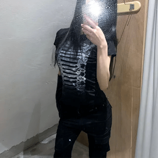 EYELET TS | Eyelet Mesh T-shirt Summer Autumn All-Season Basic Tee Layering Tee U-Neck Tee