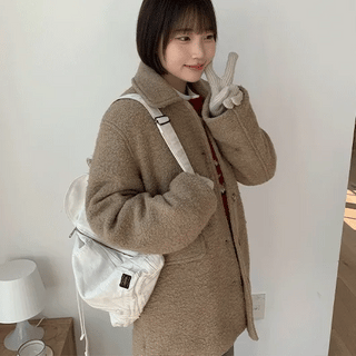 Riena Boucle Quilted Wool Half Coat