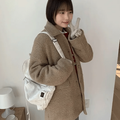 Riena Boucle Quilted Wool Half Coat