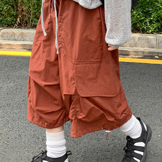 Sonu Nylon Elastic String Bermuda Parachute Cargo Pants