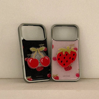 Soft Berry Knit iPhone 18 Pro Galaxy MagSafe Silver Bumper Case