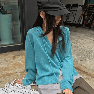 Rimoha Summer Hooded Knit Zip-up