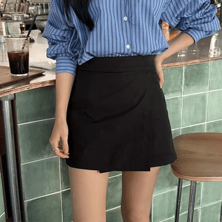 Rosé wrap skirt pants