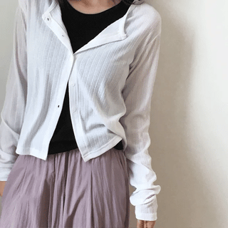 Pepea Ribbed Slim Fit Round Cardigan
