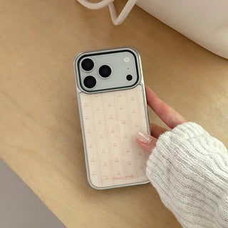 Cherry Stripe iPhone 18 Pro Galaxy Epoxy MagSafe Silver Bumper Case