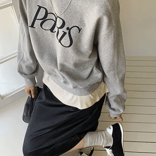 Kitten Paris Raglan Printed Sweatshirt