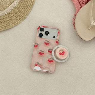Blur Cherry MagSafe Card Phone Case for iPhone 17 Pro Hard
