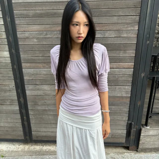 PUFF SHIRRING HALF TEE