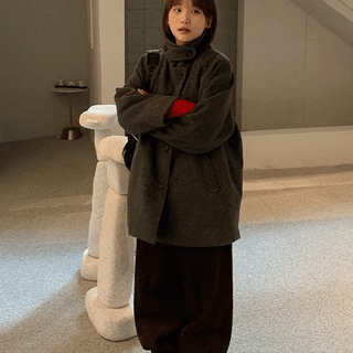 Dillen 2oz High-Neck Button Half Coat