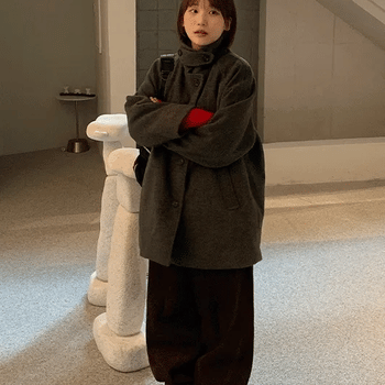 Dillen 2oz High-Neck Button Half Coat