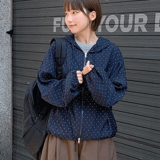 Toridi Dot Hooded Wind Jumper