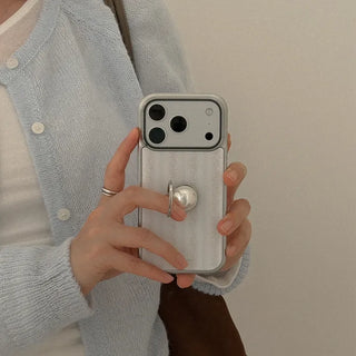 Botanical Stripe iPhone 18 Pro Galaxy Epoxy Silver Bumper Case