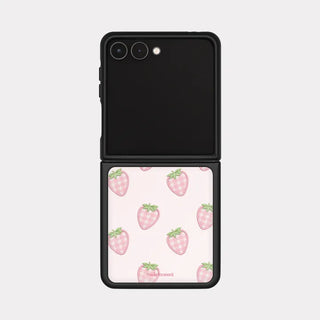 Strawberry Picnic Galaxy Z-Flip Fold 8 MagSafe Black Bumper Case