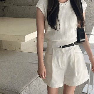 Elsa cap-sleeve sleeveless knit