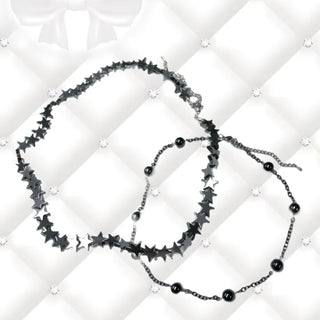 Cutie Black Star & Bead Choker