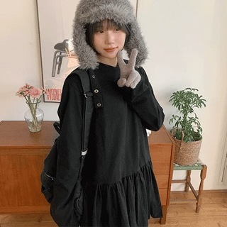 Quicki Layered Frill Long Sleeve Mini Dress