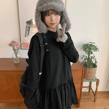 Quicki Layered Frill Long Sleeve Mini Dress