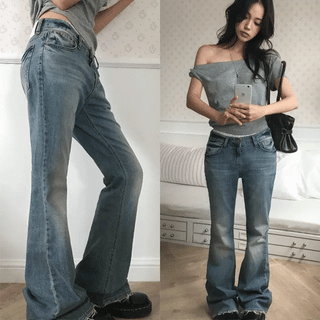 Way2 Washed Low Bootcut Denim Pants