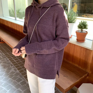 Lina Plain Hooded Knit