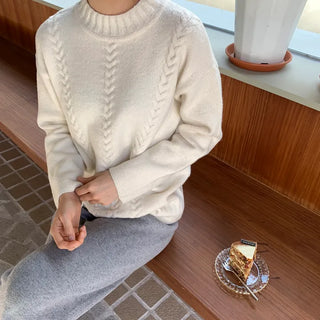 Cable Knit Mock Neck Knit