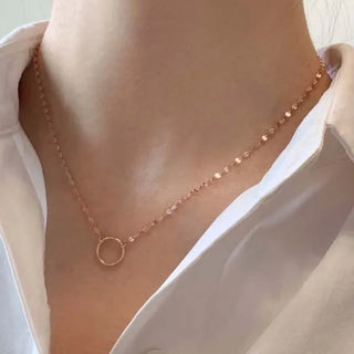 Flat Bling Chain O-Ring Necklace (3 colors)