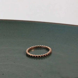 Rose Gold Black Cubic Layered Ring