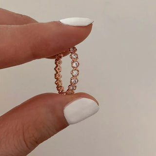 Rose Gold Cubic Rose Ring (White Gold Color Available)