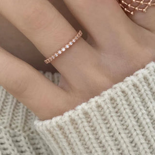 Rose Gold White Cubic Layered Ring