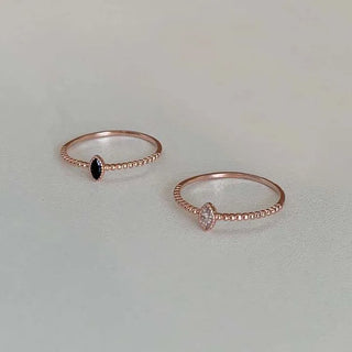 Rose Gold Tiny Point Ring (Silver, Rose Gold)