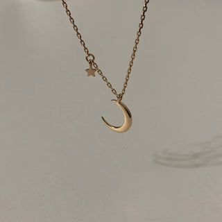 Rose Gold Star and Moon Necklace