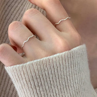 Wavy Cut Thin Ring (3 colors, Sizes 1–21)