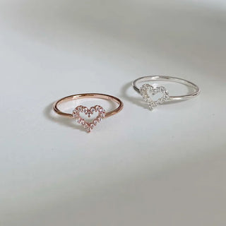 Cubic Heart Point Ring (2 colors)