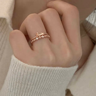 Flower Layered Ring (Silver, Rose Gold)
