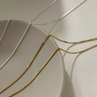 Slim Box Chain Choker Necklace (2 colors)