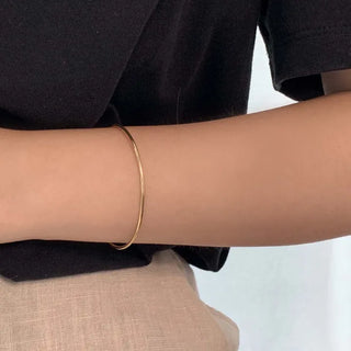 Slim Layered Bangle (1.5mm / Silver, Gold)