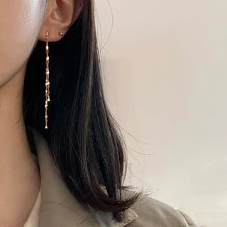 Bling Chain Double-Strand Earrings (Rose Gold, Silver)