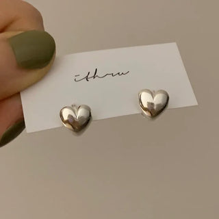 Chubby Heart One-Touch Earrings