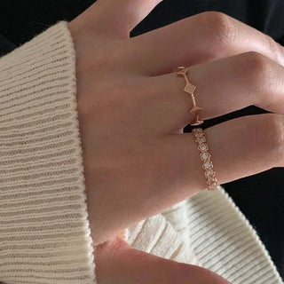 Square Crown Layered Ring