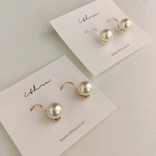 Swarovski Pearl Hoop Earrings (2 colors)