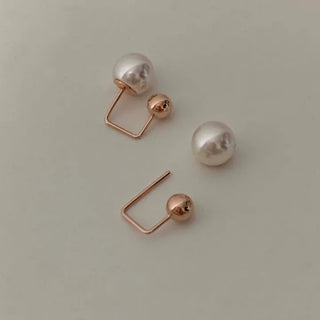 Swarovski Pearl Silver Ball Layered Earrings (3 colors)