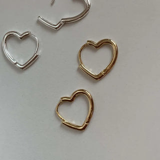 Heart Ring One-Touch Earrings (2 colors)